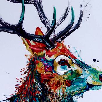 Sharp Horn Stag Canvas Painting 2