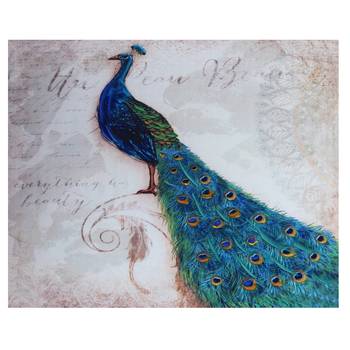 Shinny Bue Shade Peacock Canvas Painting 1