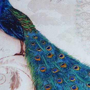 Shinny Bue Shade Peacock Canvas Painting 2