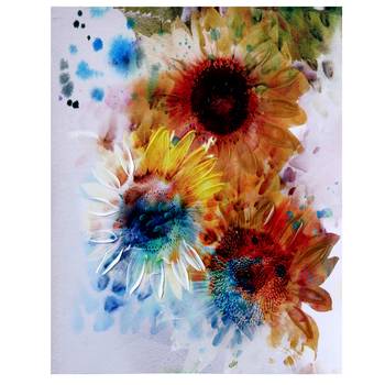 Sunflower In Colorful Splash Canvas Painting 1