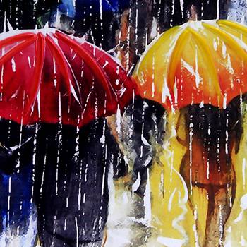 Wonderful Rainy Season Portrait Canvas Painting 2