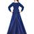 Blue self design taffeta salwar