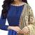Blue self design taffeta salwar
