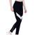 Tuna London Black Solid Polly Cotton Lycra Track Pants For Women