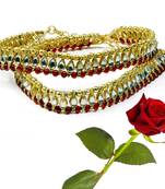 Designer Kundan Brass Payal Anklet Valentine Gift