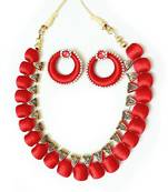 Silk thread jewellery Beautiful silk thread Loop necklace With Earring Jewellery Set