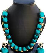 Beautiful silk thread Loop necklace With Earring Jewellery Set