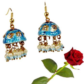 Rajasthani Lacquer Jhumka Ear Ring Valentine Gift 1