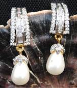 American Diamond Pearl Drop Earrings