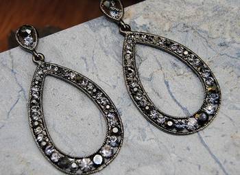 Crystal Studded Diamond Dangler Earrings 1