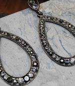 Crystal Studded Diamond Dangler Earrings