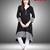 Black abstract print riyon stitched kurti