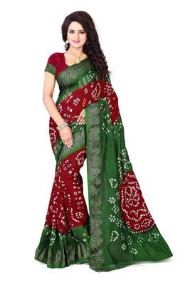 Multicolor hand woven art silk saree with blouse 1