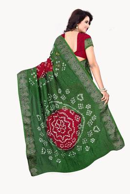 Multicolor hand woven art silk saree with blouse 3