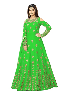 parrot green long frocks