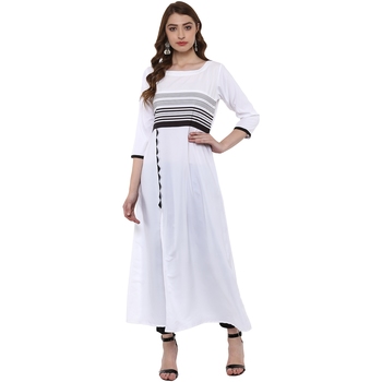 white plain crepe kurti - ziyaa - 2553464