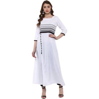 white plain crepe  kurti 1
