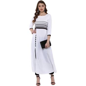 white plain crepe  kurti 2