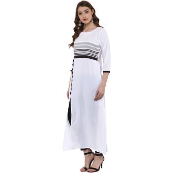 white plain crepe  kurti 4