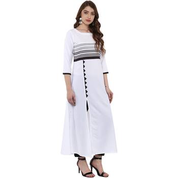 white plain crepe  kurti 5