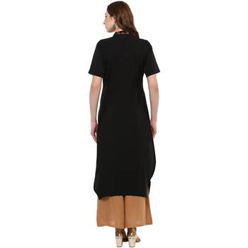 black plain crepe  kurti 2