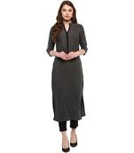 grey plain crepe  kurti
