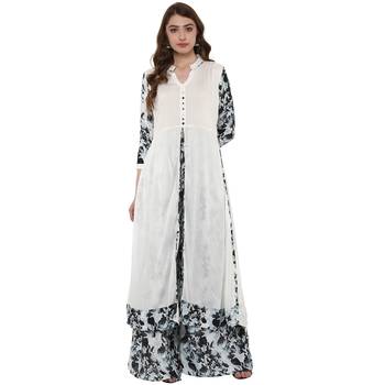 white plain rayon  kurti 1