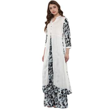 white plain rayon  kurti 4