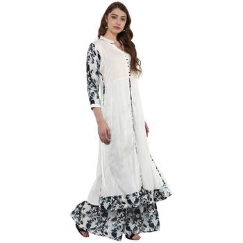 white plain rayon  kurti 5
