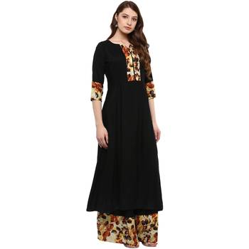 black plain rayon  kurti 5