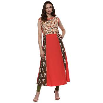 multicolor printed crepe  kurti 1