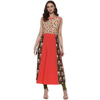 multicolor printed crepe  kurti 2