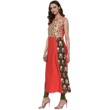 multicolor printed crepe  kurti 4