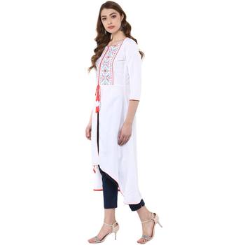 white printed crepe  kurti 4