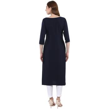 blue printed crepe  kurti 3