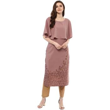 wine printed crepe  kurti 1