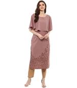 wine printed crepe  kurti
