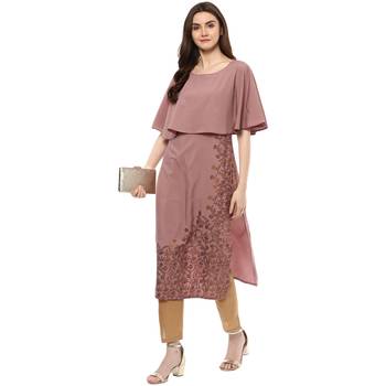 wine printed crepe  kurti 2