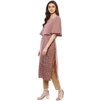 wine printed crepe  kurti 4