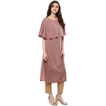 wine printed crepe  kurti 5