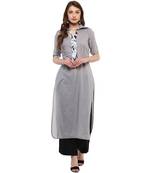 grey plain cotton  kurti