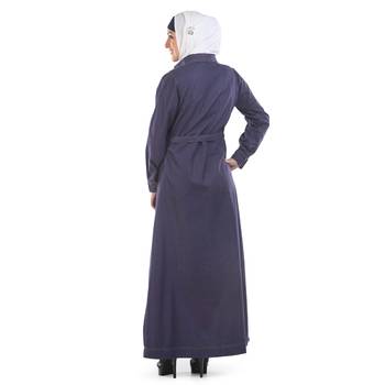 Blue Denim Islamic Look Arabian Style Daily Wear For Women Long Abaya 3