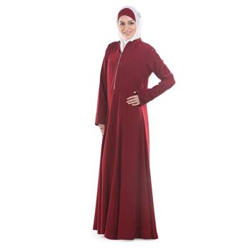 Maroon Challenger Islamic Look Arabian Style Daily Wear For Women Long Abaya 2