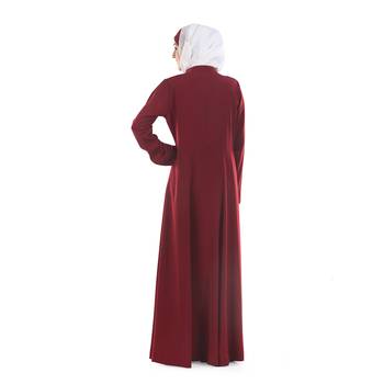 Maroon Challenger Islamic Look Arabian Style Daily Wear For Women Long Abaya 3