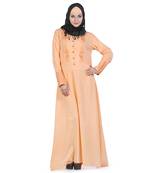 Peach Crepe Islamic Look Arabian Style Daily Wear For Women Long Abaya