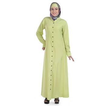 Green Polyester Islamic Look Arabian Style Daily Wear For Women Long Abaya 1