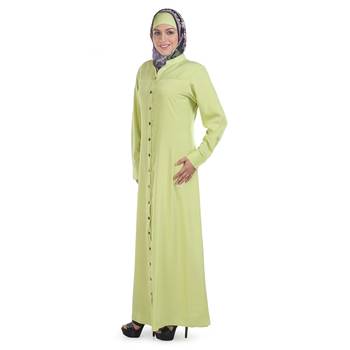 Green Polyester Islamic Look Arabian Style Daily Wear For Women Long Abaya 2