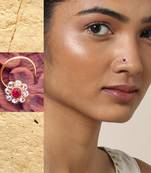 9 Diamond Designer Floral Nose Pin