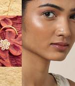 9 Diamond Designer Floral Red Nose Pin