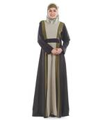 Grey Crepe Islamic Look Arabian Style Daily Wear For Women Long Abaya